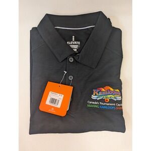 Elevate‎ Polo Shirt Mens XL Black Kamloops Tournament Capital Logo Canada